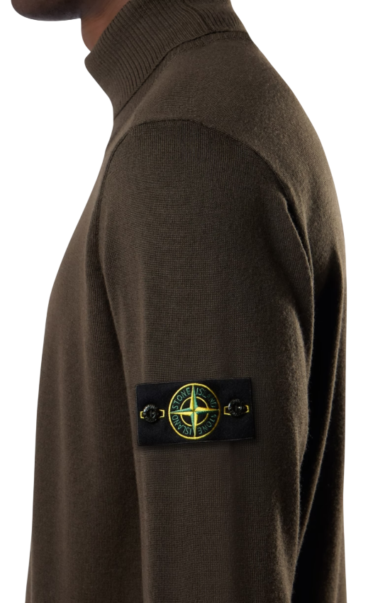 STONE ISLAND Knit Turtleneck In Light Pure Rws Geelong Wool
