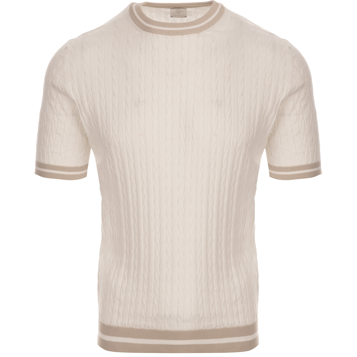 ELEVENTY Crewneck short sleeve knitted T-Shirt in pure Cotton