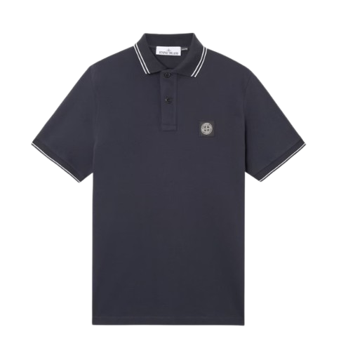 STONE ISLAND Kurzarm-Polo aus Bio-Baumwolle, Stretch-Piqué