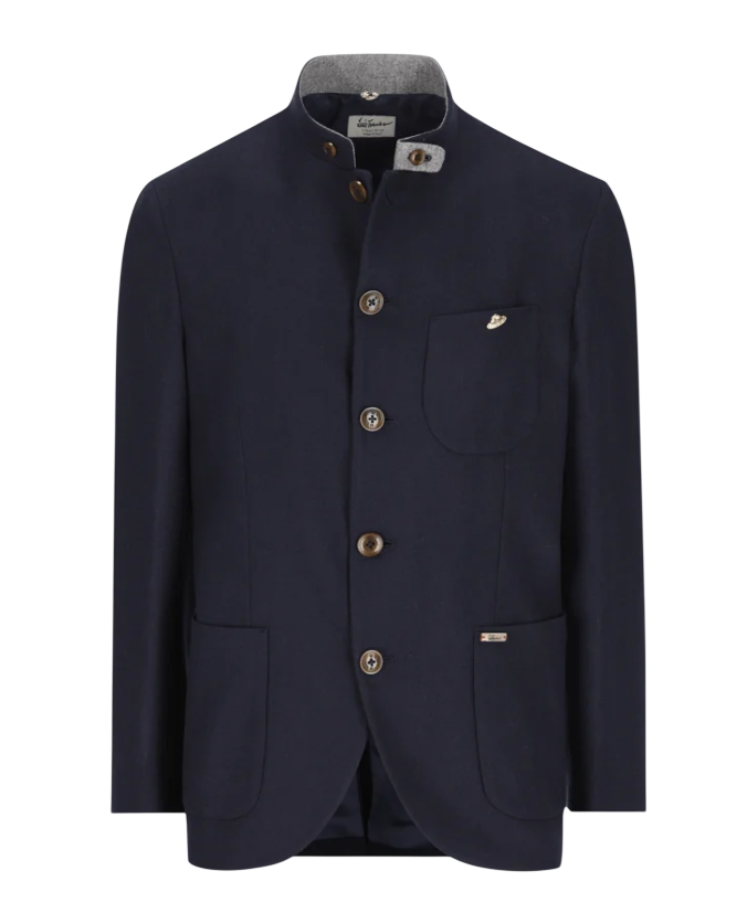 LUIS TRENKER Traditional Stand Up Collar Blazer Lusandro