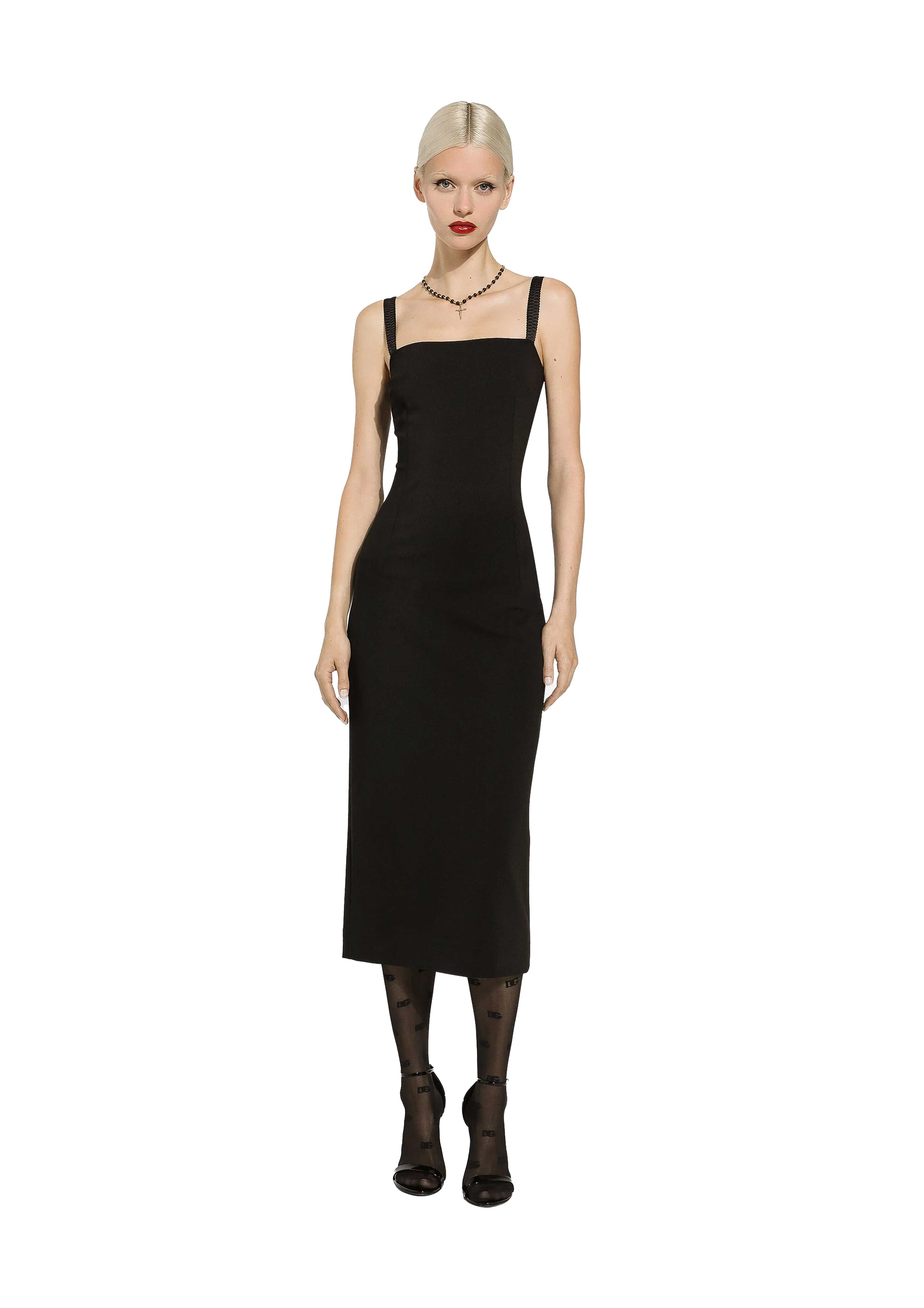 DOLCE & GABBANA MIDI BLACK DRESS