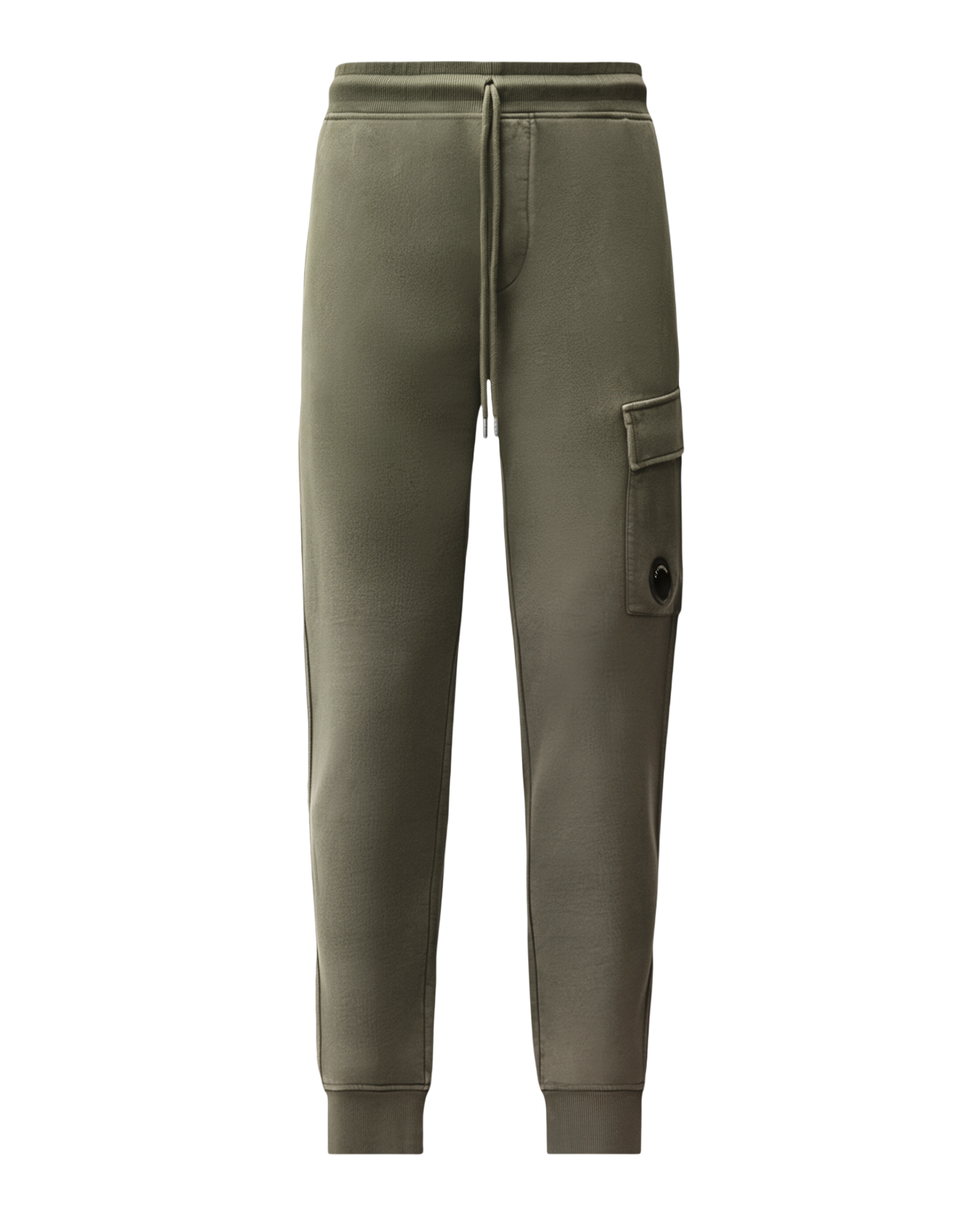 C.P. COMPANY BRUSHED AND EMERIZED DIAGONAL FLEECE CARGO LENS SWEATPANTS