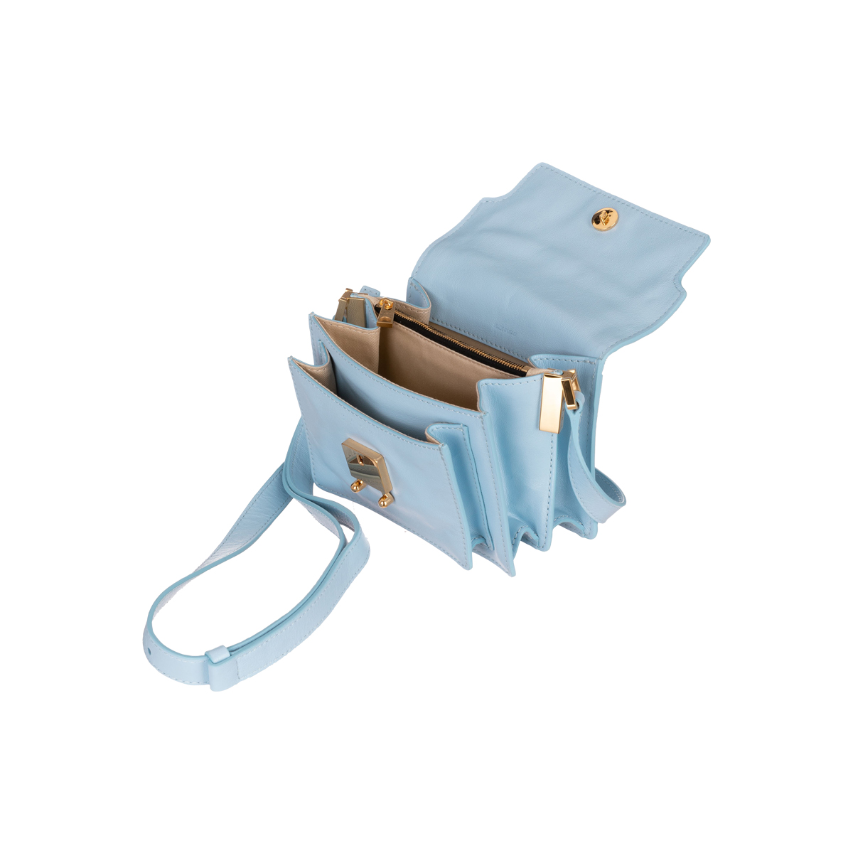 Marni Mini Trunk Soft Leather Shoulder Bag In Everest