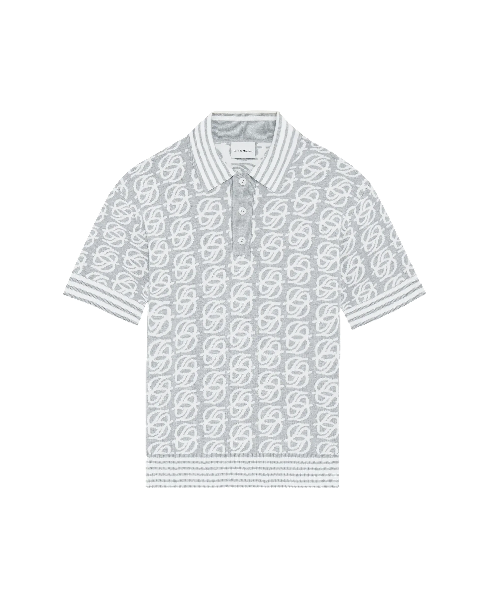 DRÔLE DE MONSIEUR D Mirror Monogram Knit Polo