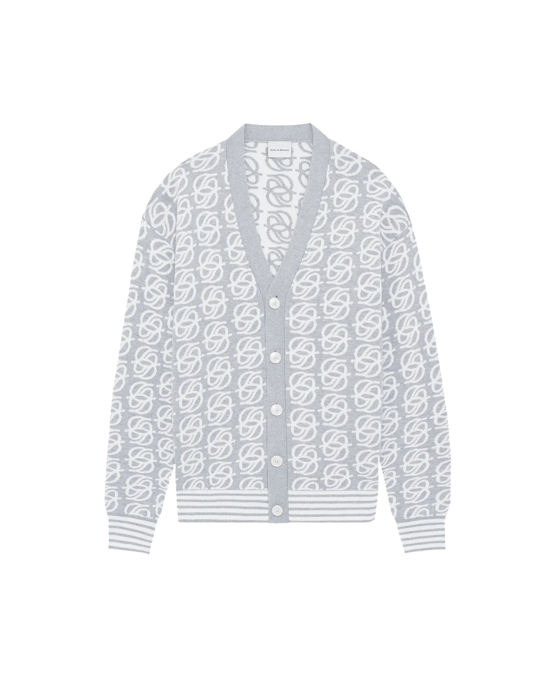 DRÔLE DE MONSIEUR D Mirror Monogram Knit Cardigan