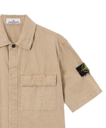 STONE ISLAND Camicia in tela di cotone biologico spazzolato