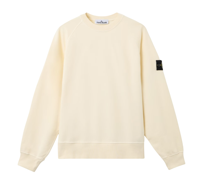 STONE ISLAND Relaxed Fit Crewneck Sweatshirt In Organic Fleece Garment Dyed