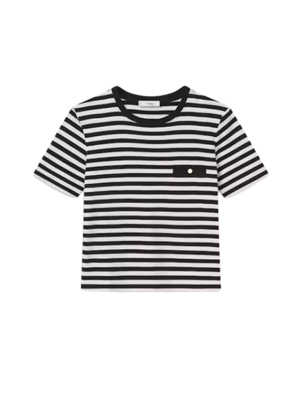 FRAME Striped Pocket Tee