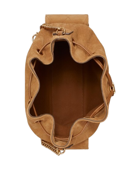 TORY BURCH Charlie Quilted Suede Shoulder Bag