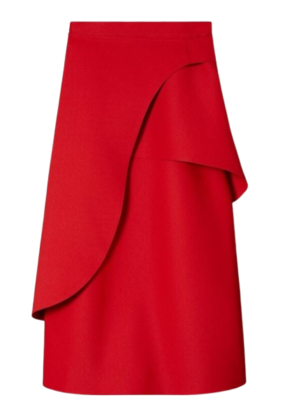 TORY BURCH CREPE ASYMMETRICAL WRAP SKIRT