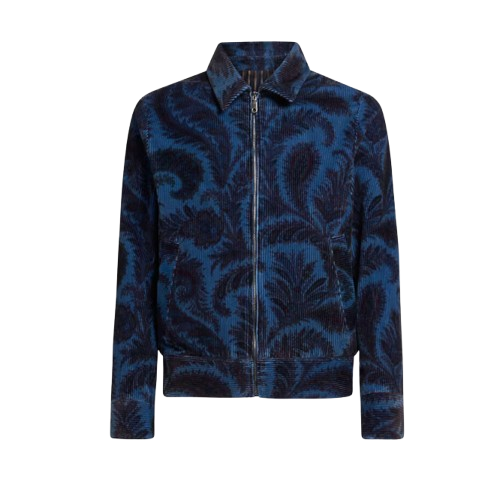 ETRO Giacca vestibilità regolare con fantasia in velluto a coste