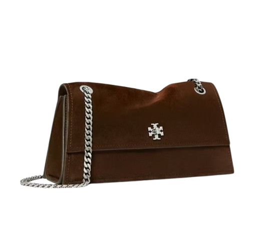 TORY BURCH TURNLOCK SUEDE SHOULDER BAG