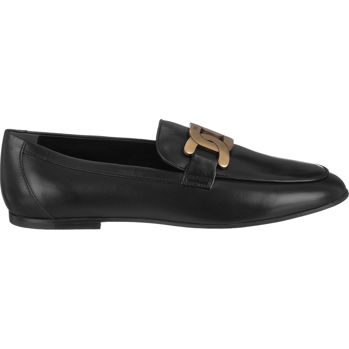TOD'S LEATHER CHAIN MOCASSINS