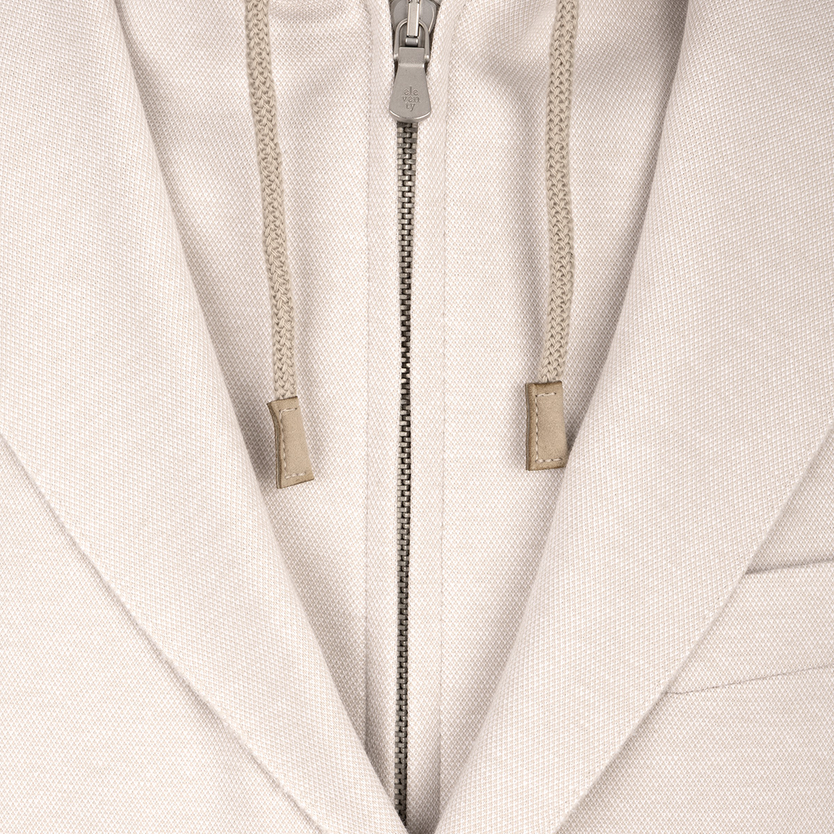 ELEVENTY Blazer in cotone leggero con zip intera interna staccabile e cappuccio