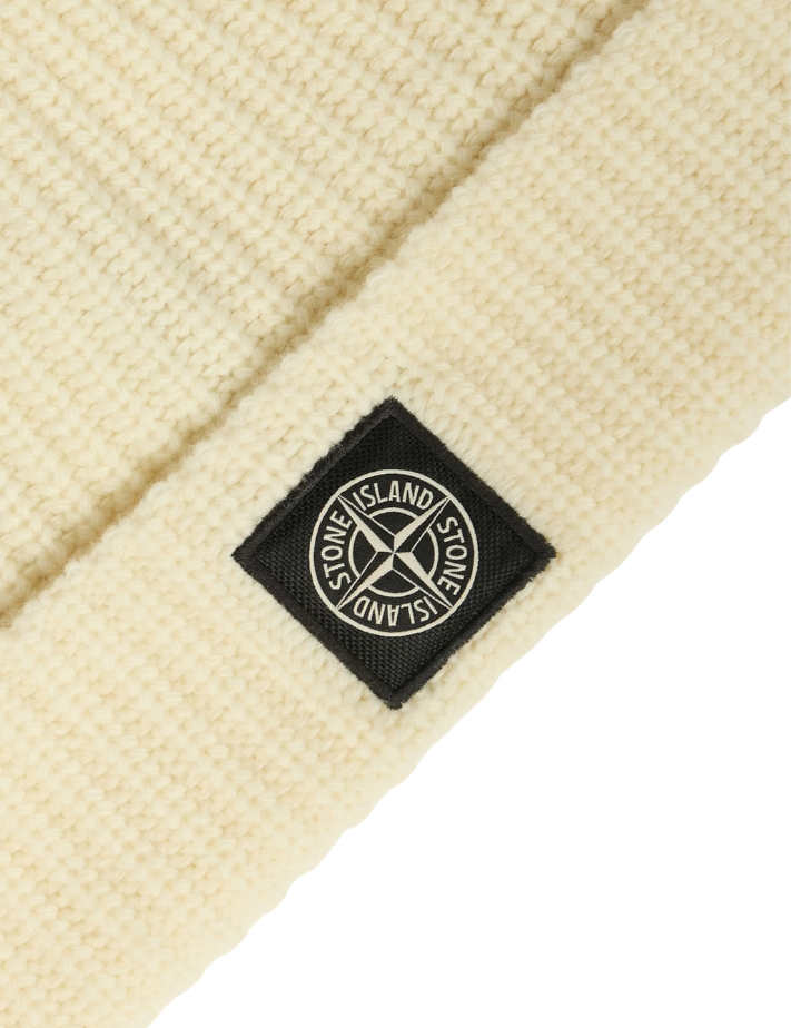 STONE ISLAND Beanie In Light Geelong Wool