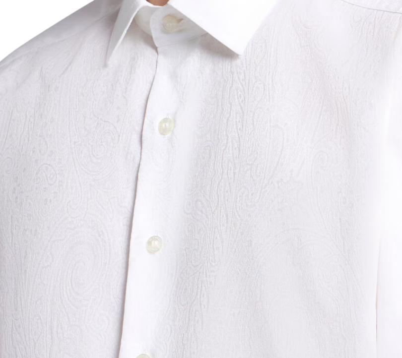 ETRO Timeless White Cotton Shirt With Etro Signature Finishing
