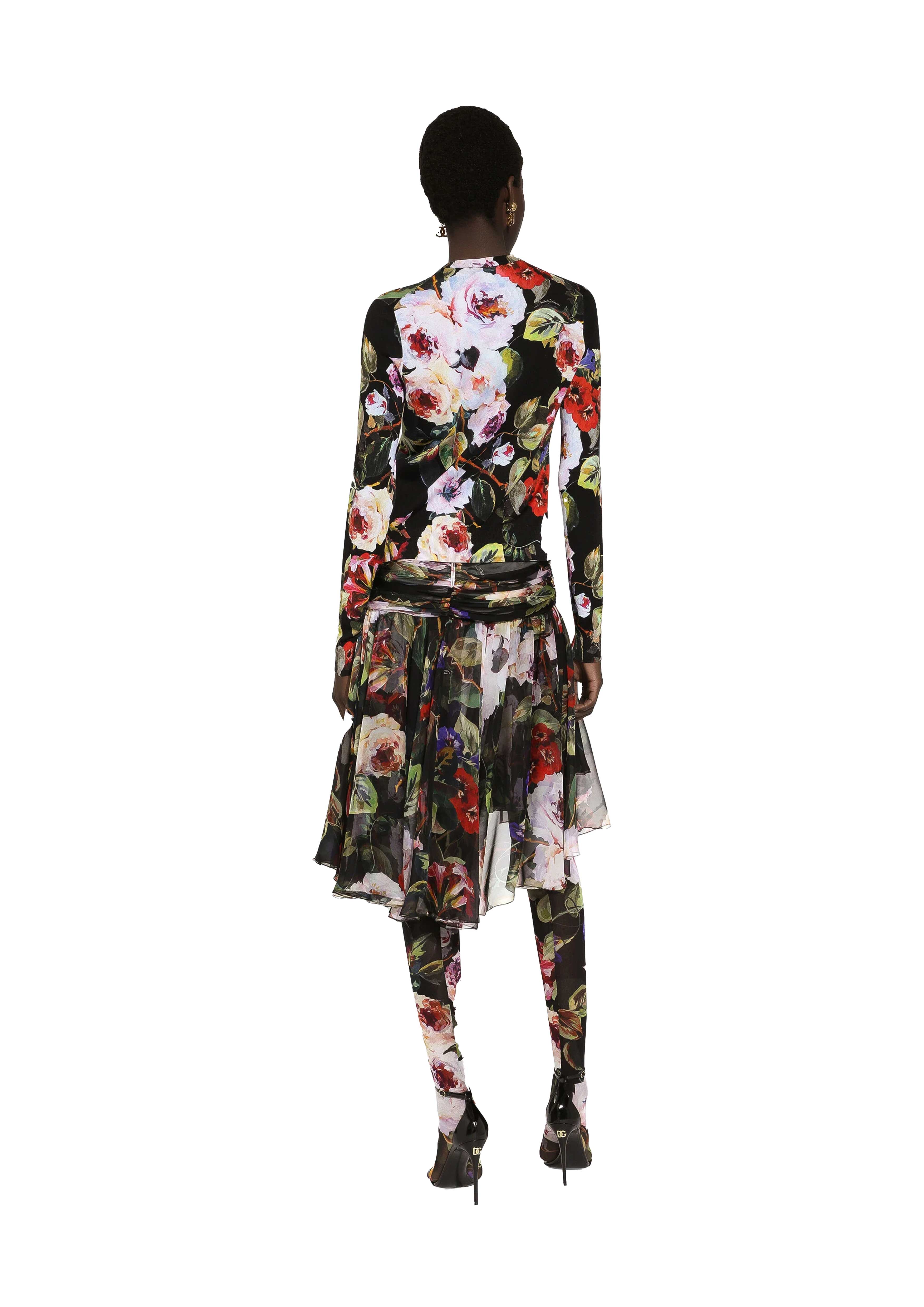 DOLCE & GABBANA PAINTED FLOWERS CARDIGAN