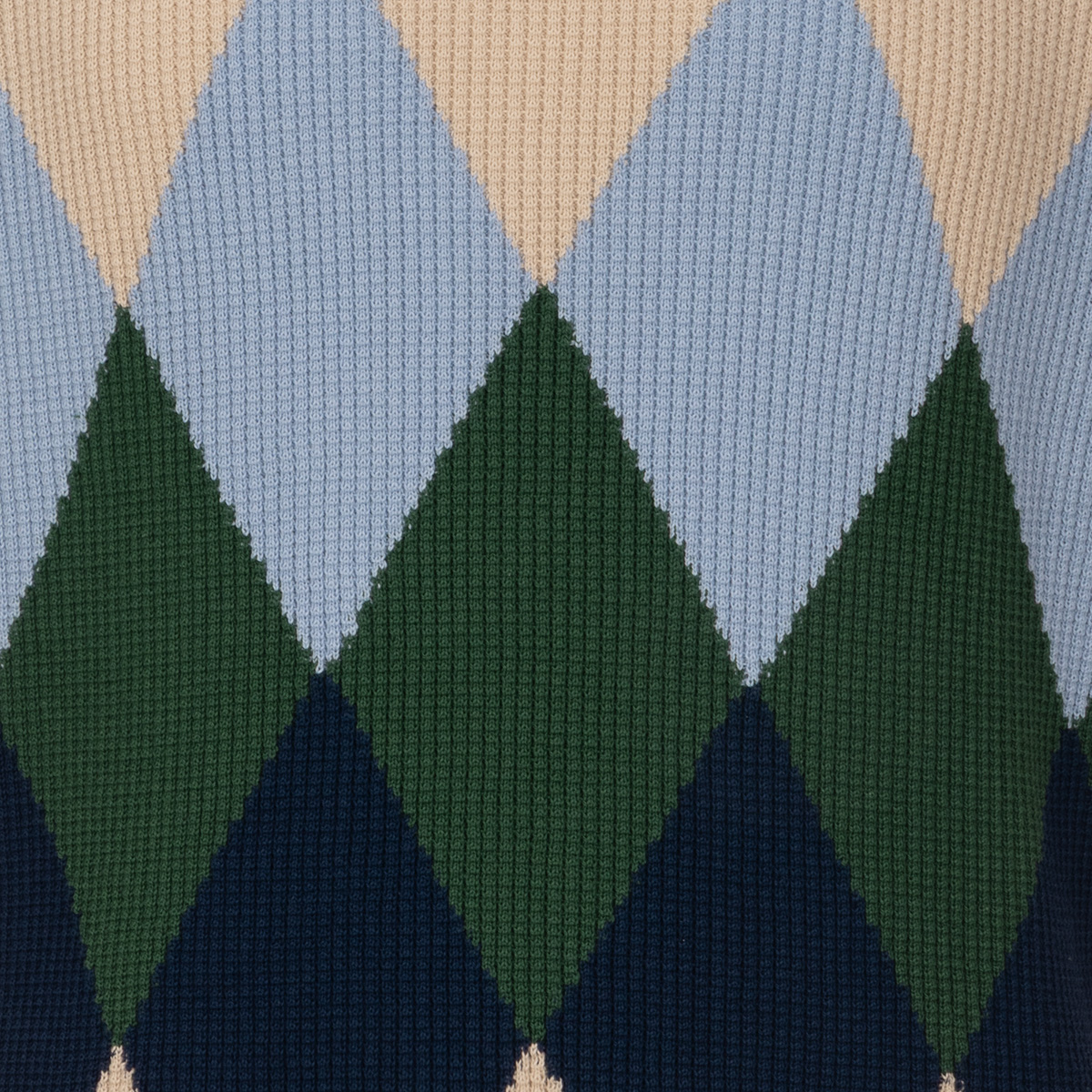 BALLANTYNE Maglione girocollo in puro cotone con punto nido d'ape a rombi