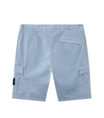 STONE ISLAND Pantaloncini in twill spezzato elasticizzato in cotone biologico