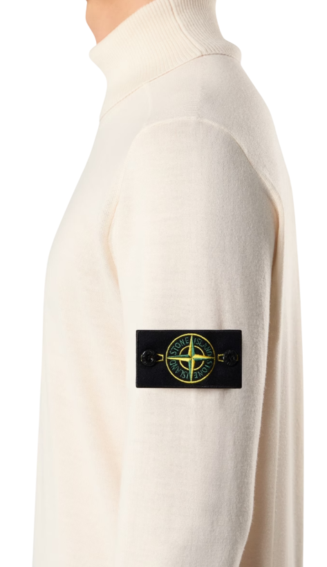 STONE ISLAND Knit Turtleneck In Light Pure Rws Geelong Wool