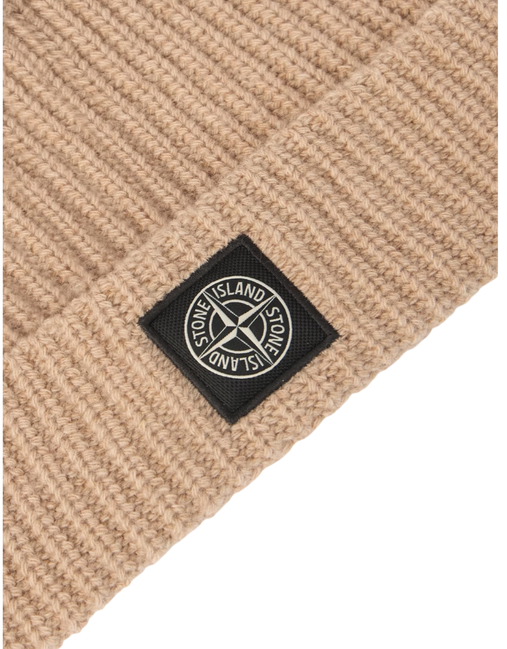 STONE ISLAND Beanie In Light Geelong Wool