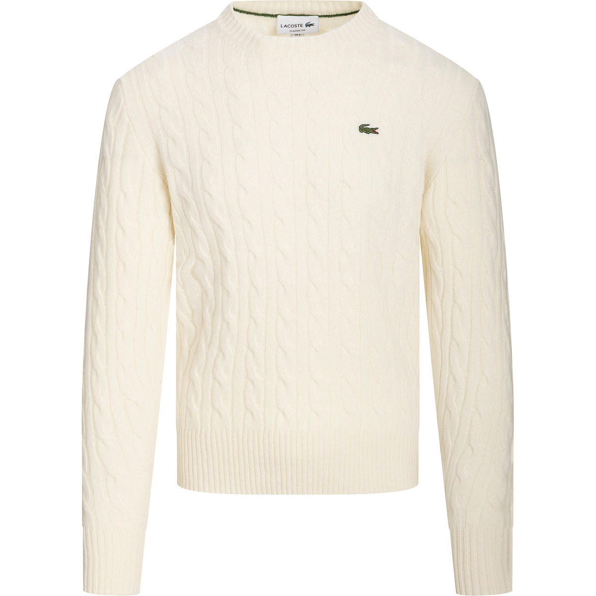 LACOSTE Maglione girocollo in maglia a trecce
