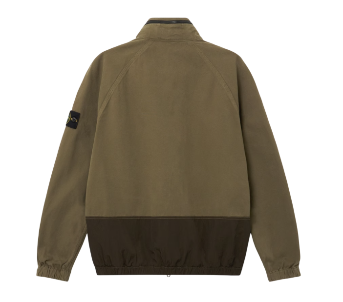 STONE ISLAND Hooded Overshirt In Organic Panama Cotton With Nylon Garment Dyed