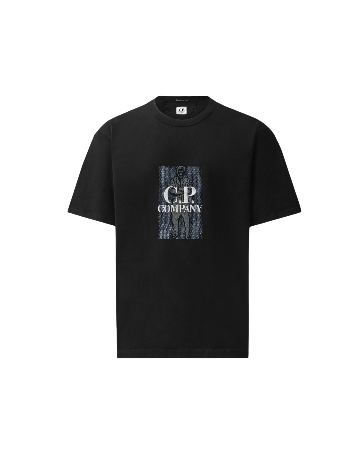 C.P. COMPANY 30/2 MERCERIZED JERSEY TWISTED SHORT SLEEVE CHEST LOGO T-SHIRT
