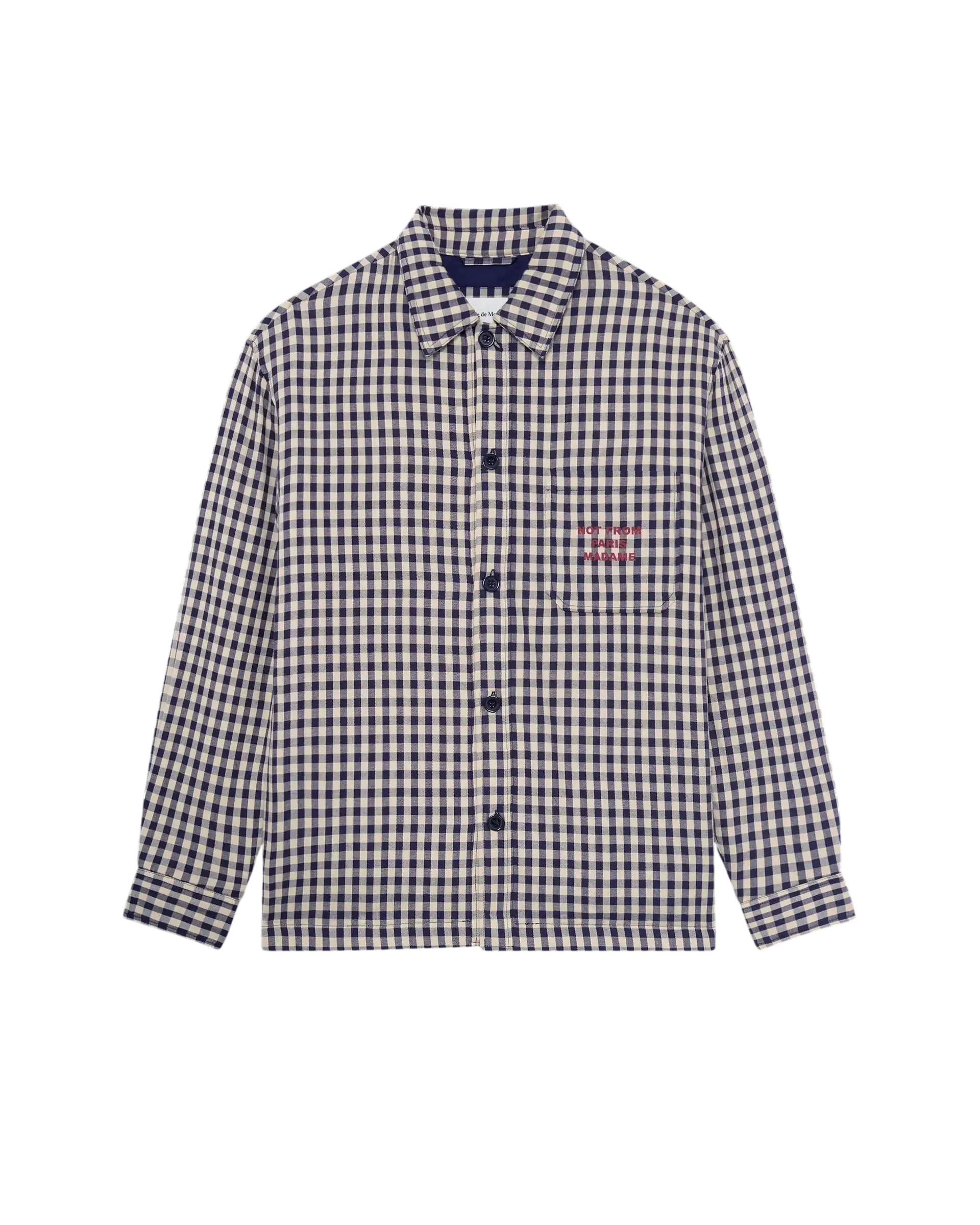 DRÔLE DE MONSIEUR Check Overshirt With Slogan