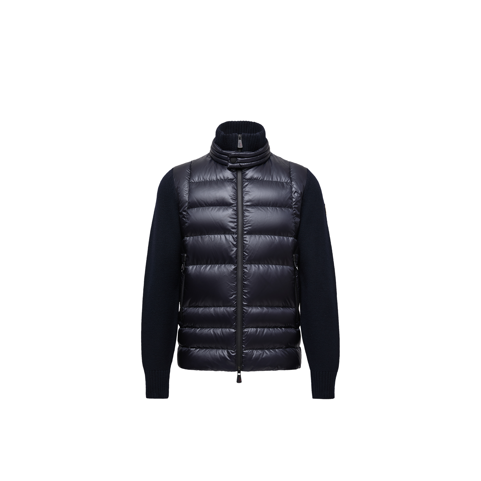 Grenoble Down padded Cardigan with technical fabric sleeves