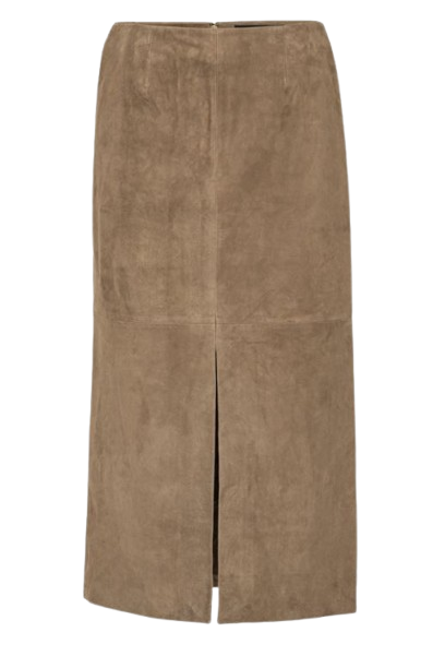 ROTATE Gonna midi a tubino in pelle scamosciata