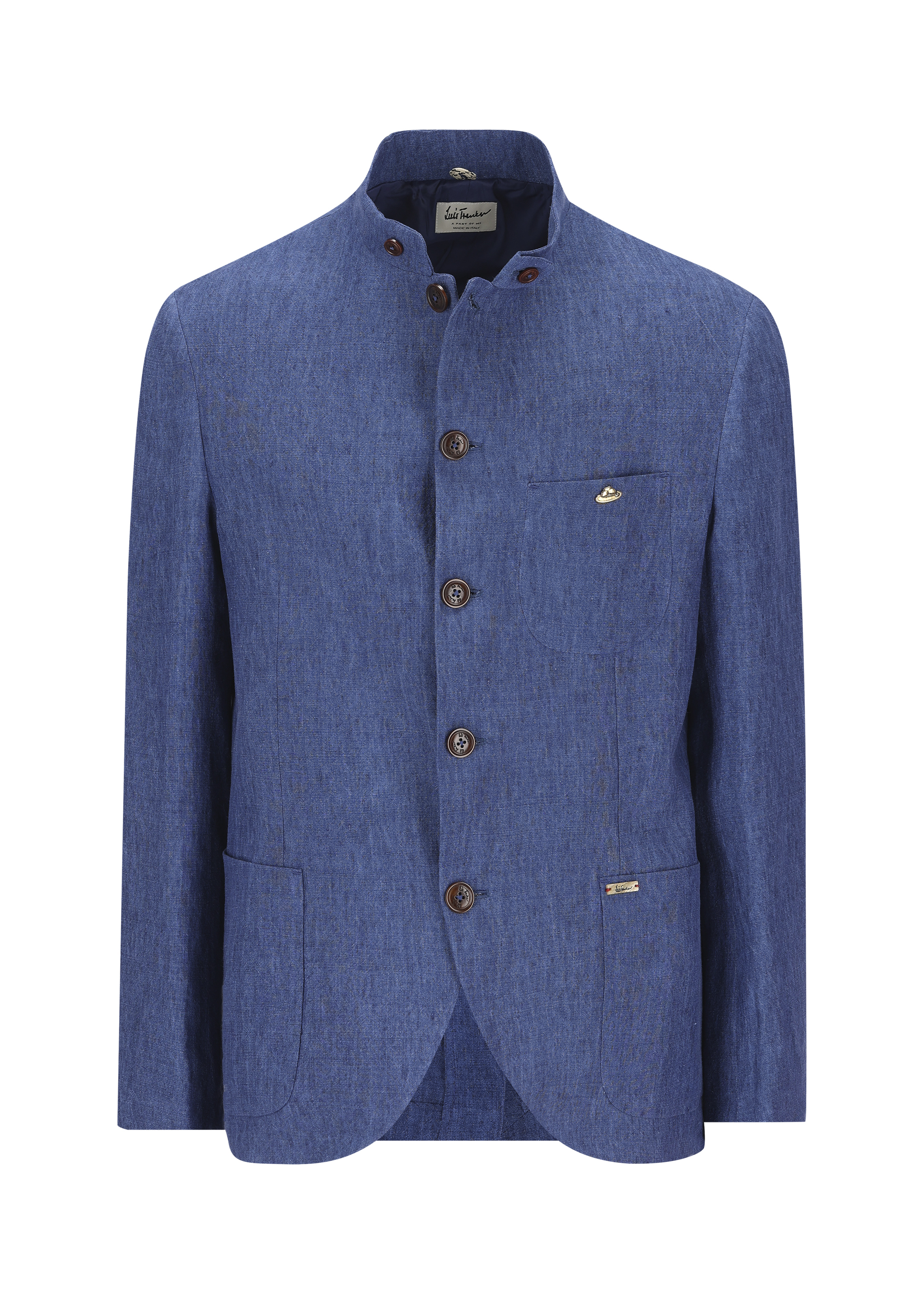 LUIS TRENKER Blazer in puro lino con collo alto Lusandro