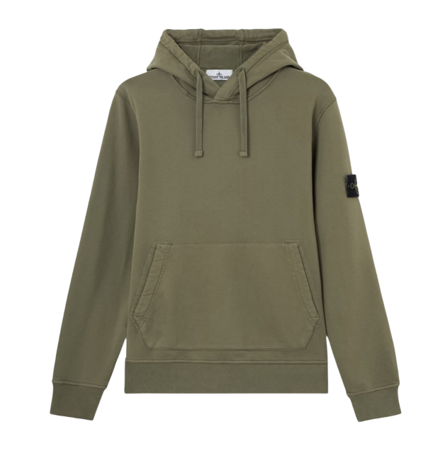 STONE ISLAND Hoodie In Organic Cotton Fleece Garment Dyed