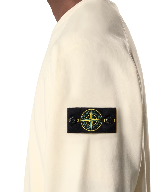 STONE ISLAND Relaxed Fit Crewneck Sweatshirt In Organic Fleece Garment Dyed