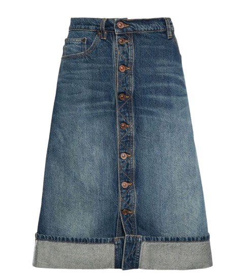 VICTORIA BECKHAM Placked Denim Skirt