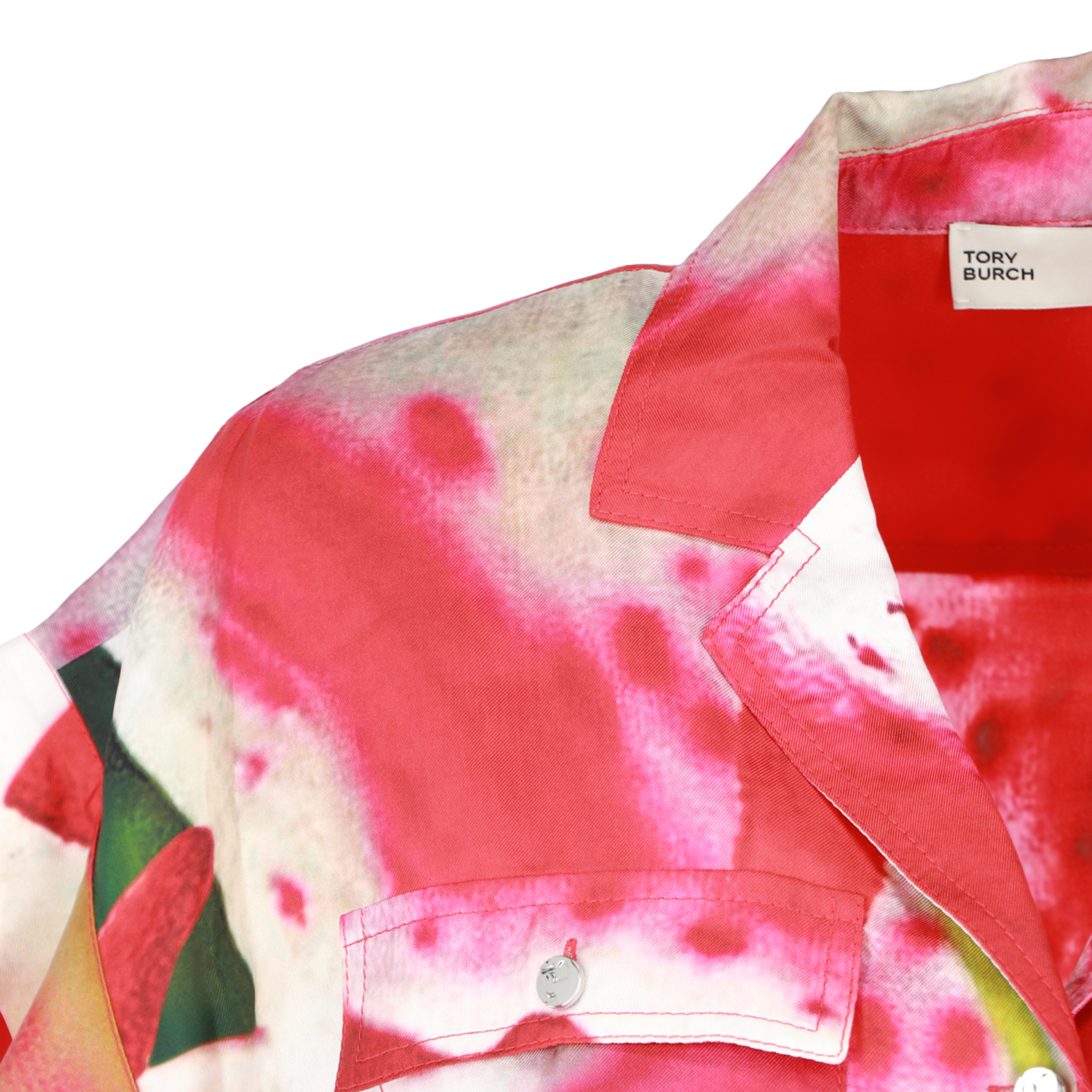 TORY BURCH Abito chemisier in twill di seta stampata