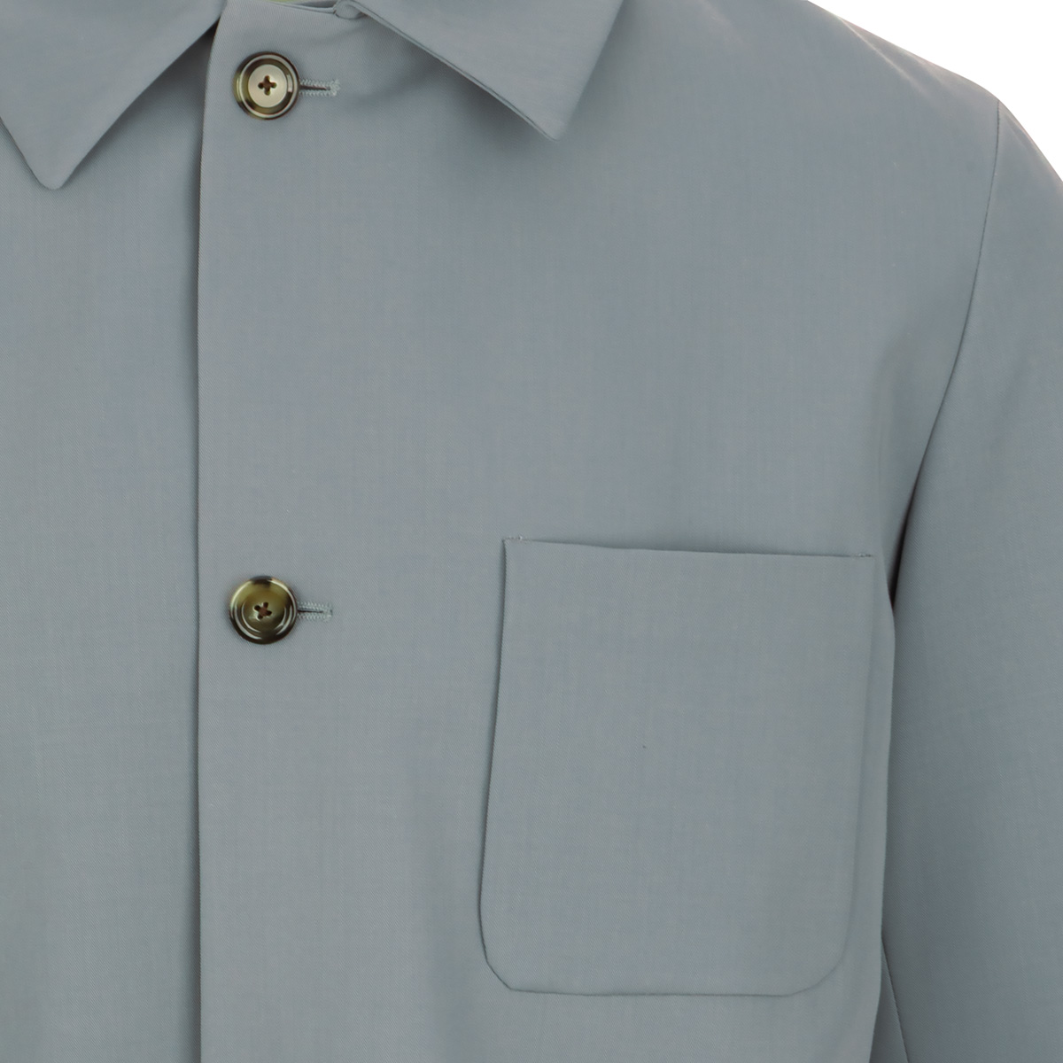 LARDINI Giacca camicia in pura lana vergine con tasche e tasca applicata