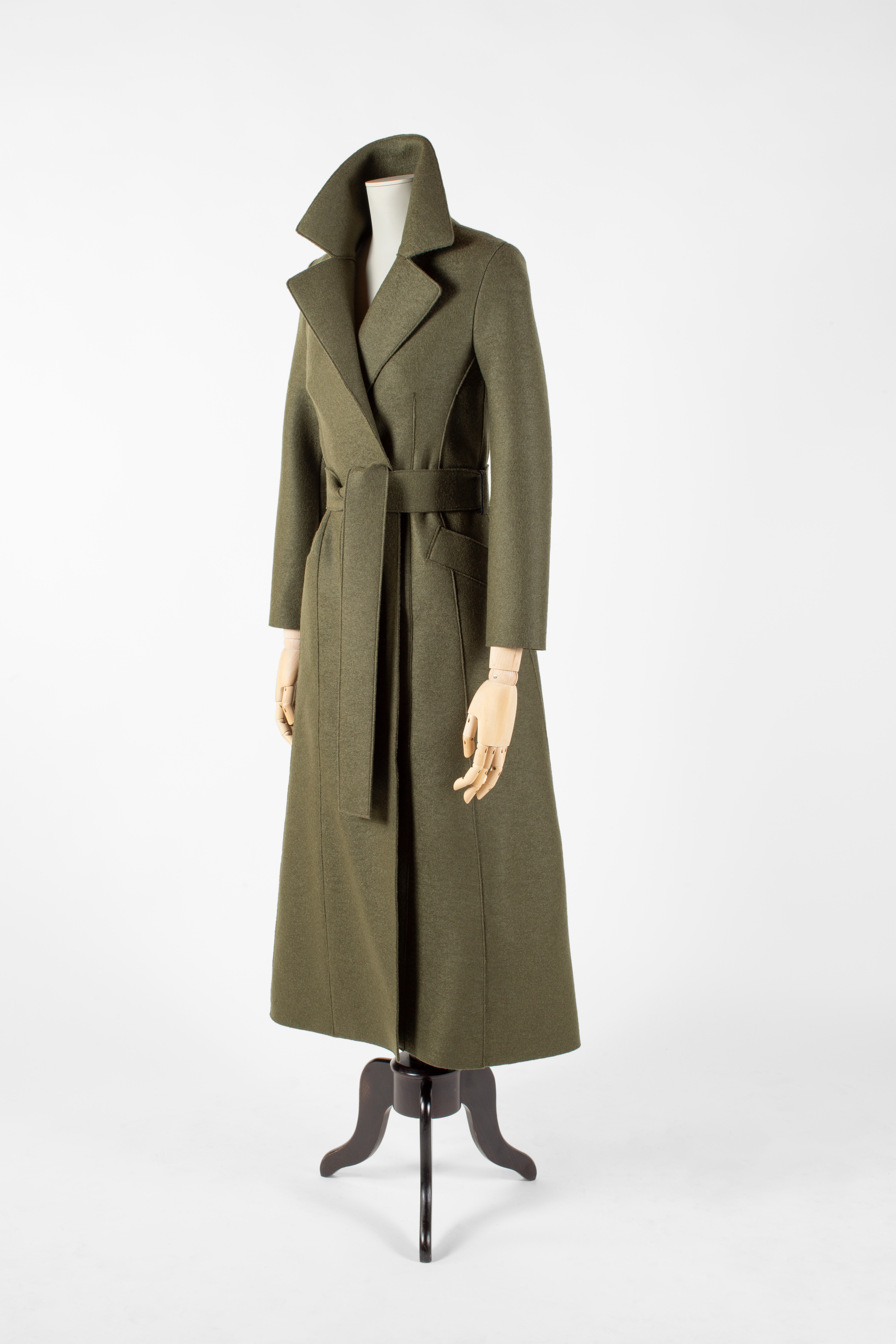 boiled wool trench coat