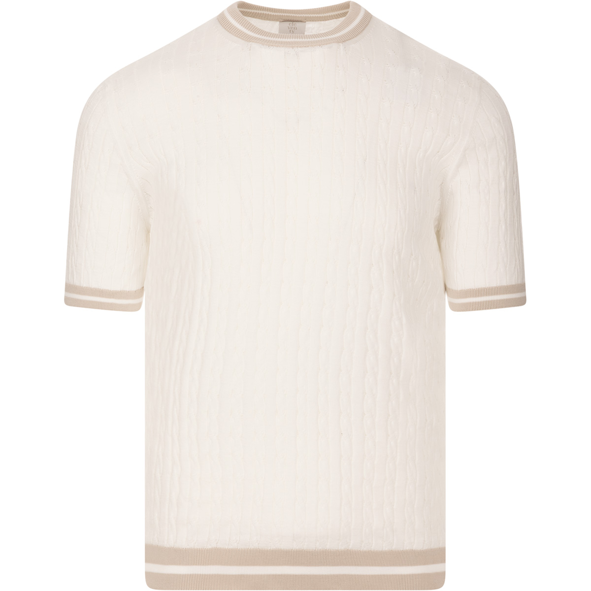 ELEVENTY Crewneck short sleeve knitted T-Shirt in pure Cotton