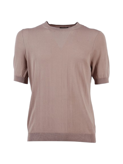 BALLANTYNE Kurzarmpullover aus reiner Baumwolle