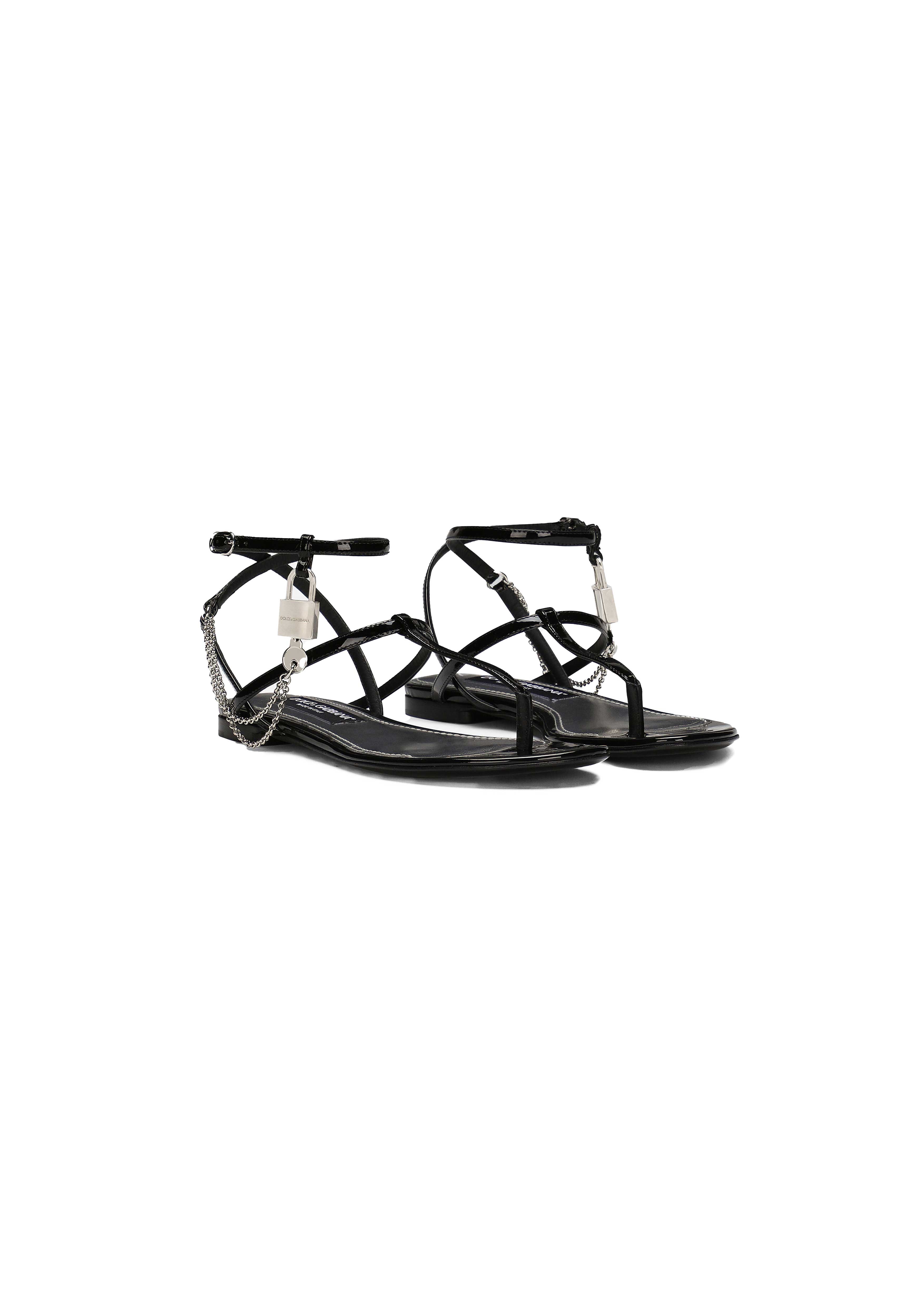 DOLCE & GABBANA PATENT LEATHER SANDALS