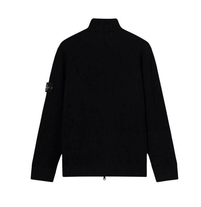 STONE ISLAND Knit Zip Up In Full Rib Rws Wool