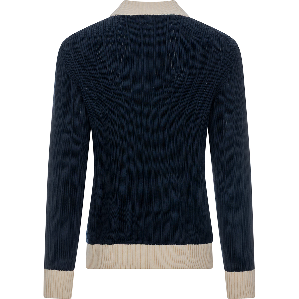 BALLANTYNE Maglione in puro cotone con mezzo bottone a coste pescatore