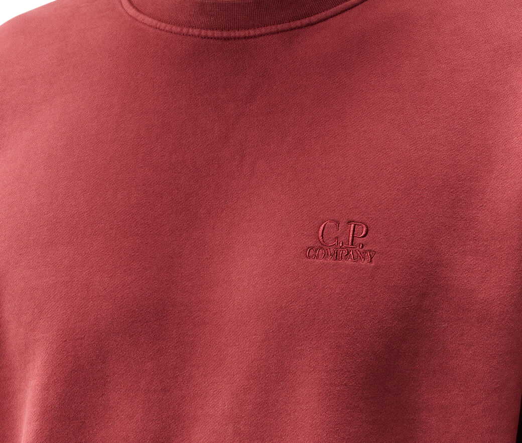 C.P. COMPANY SWEATSHIRTS CREW NECK IN BRUSHED EMERIZED DIAGONAL FLEECE