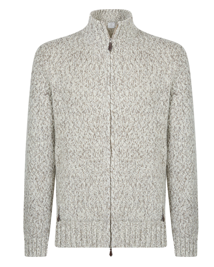 ELEVENTY Full Zip Sweater With Stand Collar