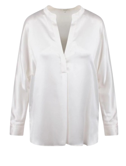 VINCE BAND COLLAR BLOUSE