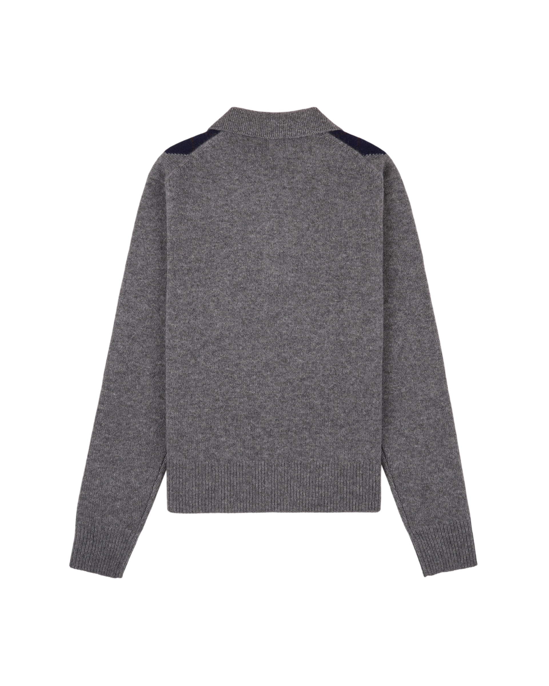 SPORTY&RICH Poloshirt aus Kaschmir mit Serifenlogo und Argyle-Muster