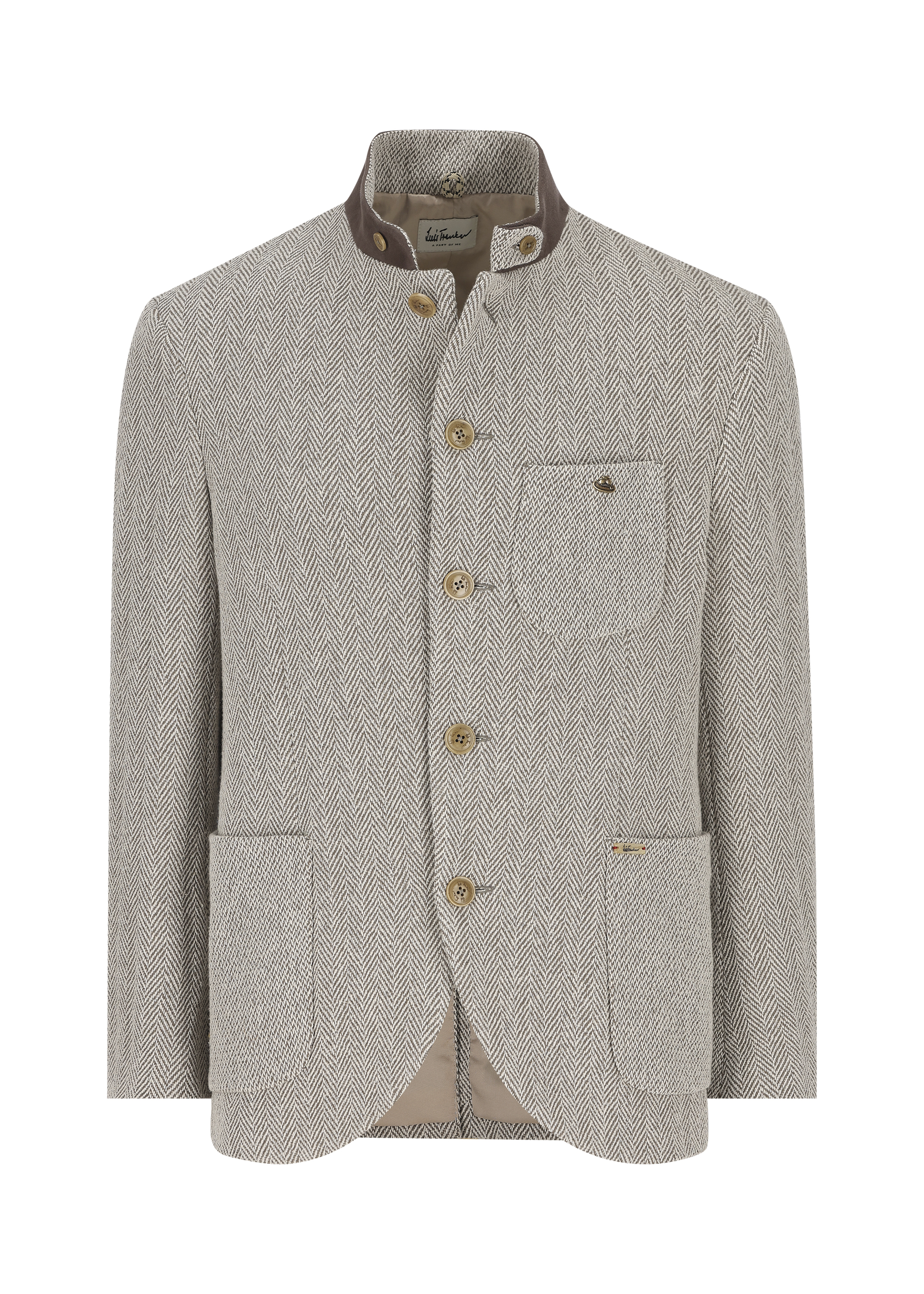 LUIS TRENKER Blazer a spina di pesce in tessuto misto Lusandro