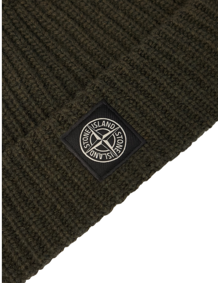 STONE ISLAND Beanie In Light Geelong Wool