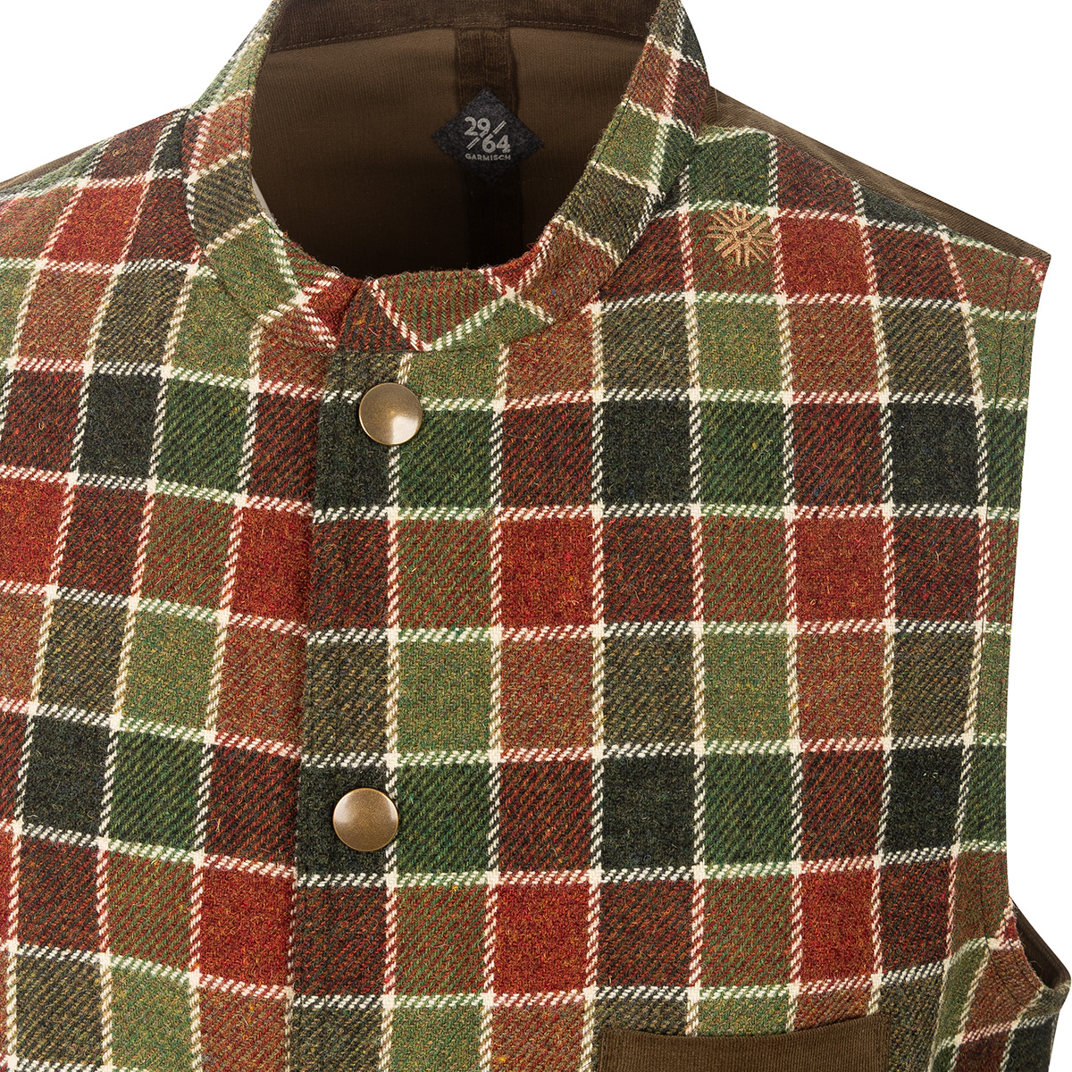 GRASEGGER Trachtenweste mit durchgehender Knopfleiste Kaiserblick